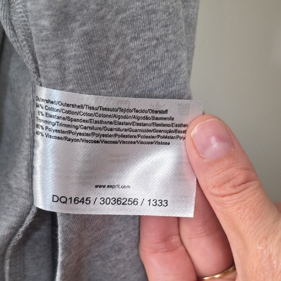 Esprit Gray Tie Front Cropped Cardigan Lightweight Knit Size XL - Picture 6 of 9